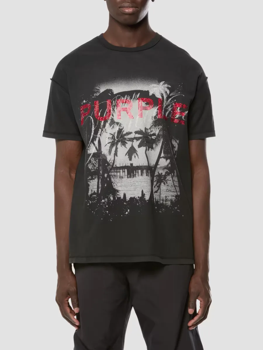 Graphic Cotton Jersey Inside-Out T-Shirt by Purple Brand