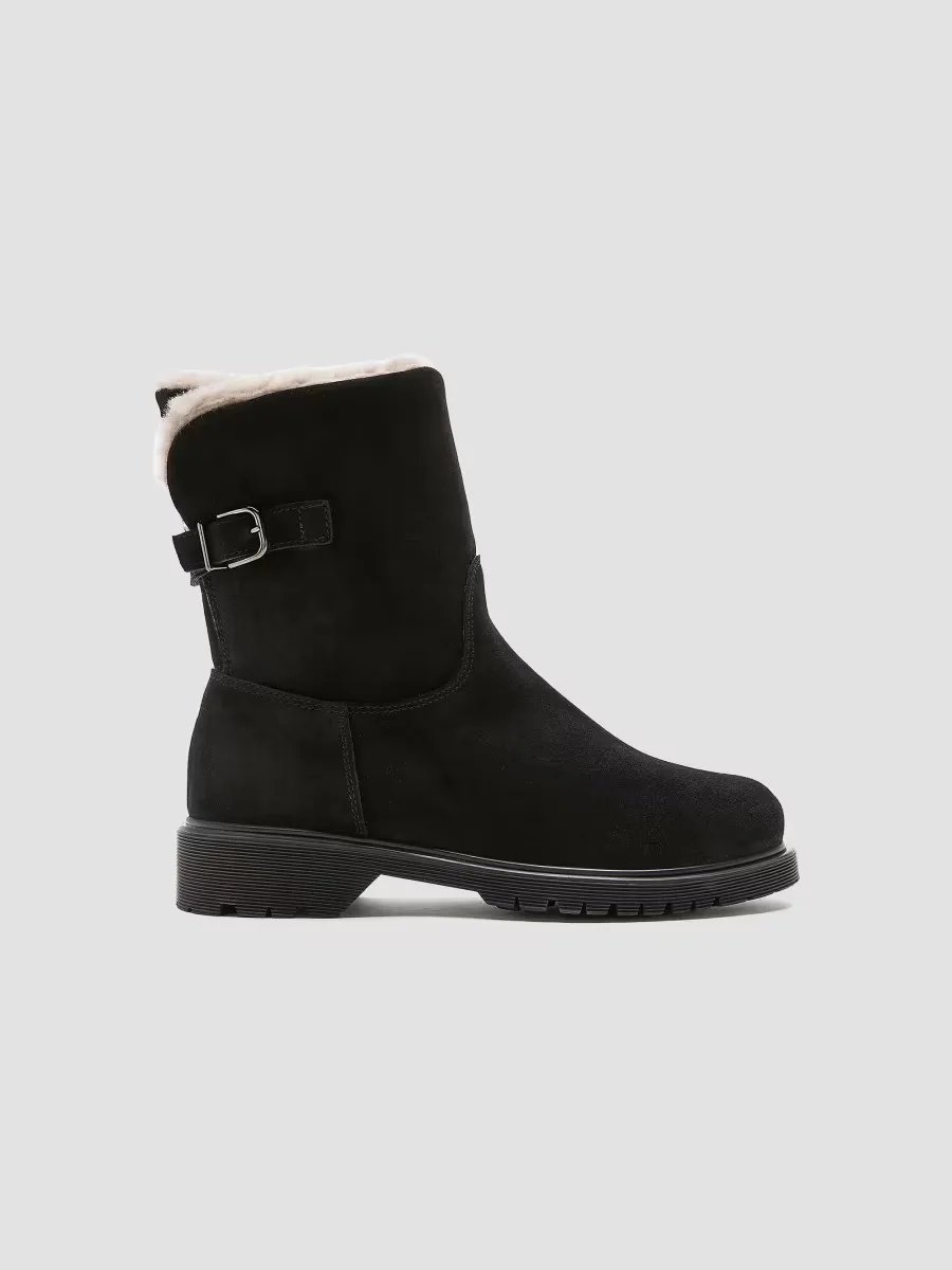 40MM Shearling-Lined Suede Booties by La Canadienne