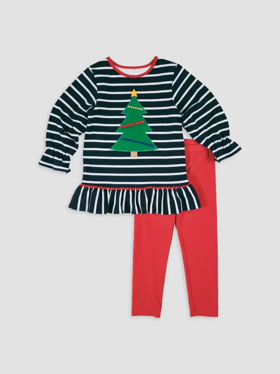 2-Piece Christmas Tree Top & Leggings Set by Florence Eiseman