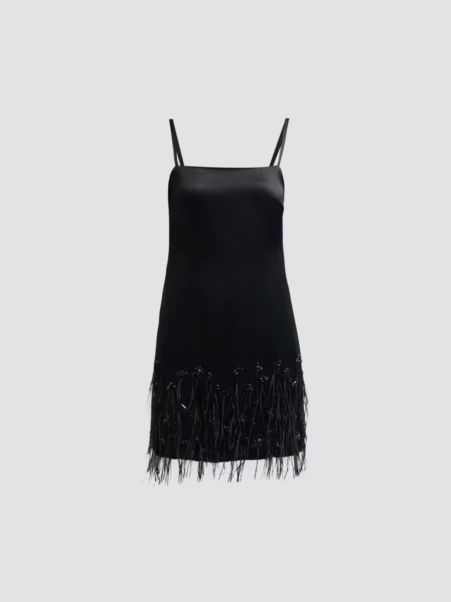 Kavin Satin Embellished Mini Dress by Azeeza