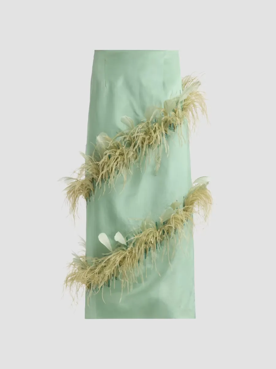 Josephine Feather Embellished Skirt