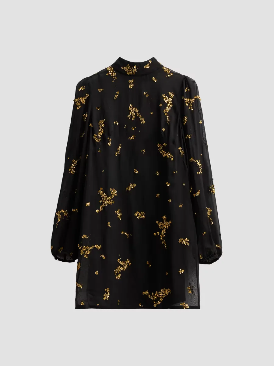 Orion Embellished Organza Mini Dress by Azeeza