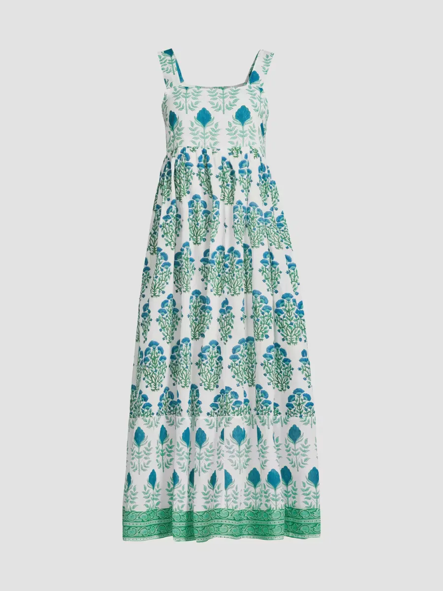 Lily Floral Cotton Midi-Dress by Ros Garden