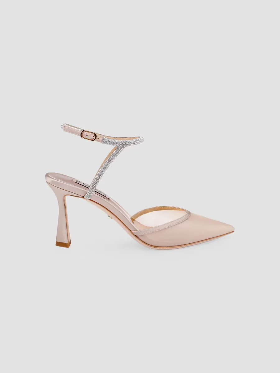Kamilah III 80MM Embellished Mesh-Satin Pumps