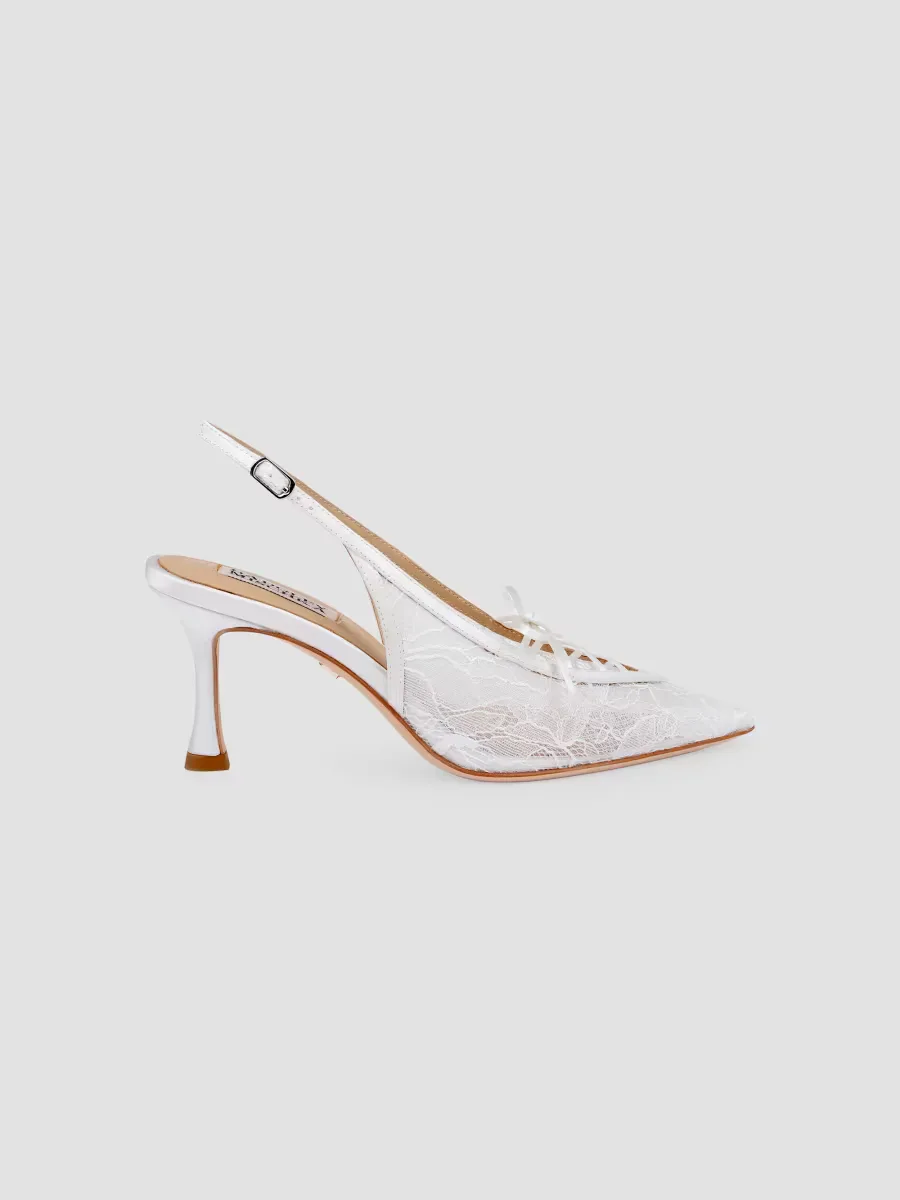 Raine 75MM Lace Slingback Pumps