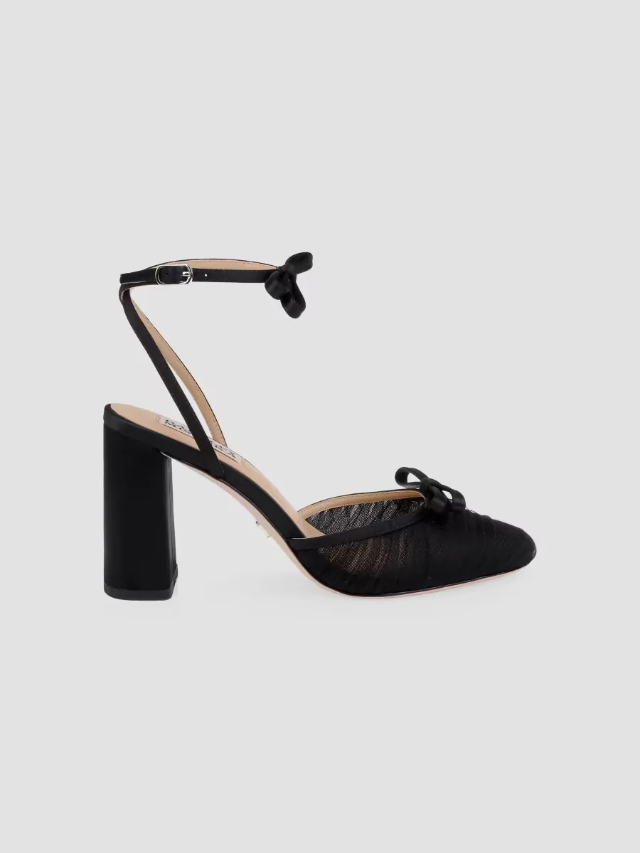Rebeca 85MM Bow-Detail Tulle & Satin Pumps by Badgley Mischka
