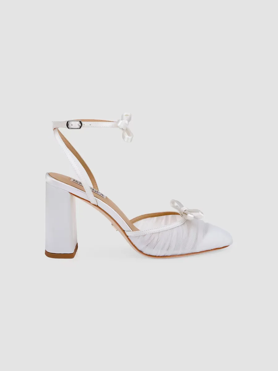 Rebeca 85MM Bow-Detail Tulle & Satin Pumps