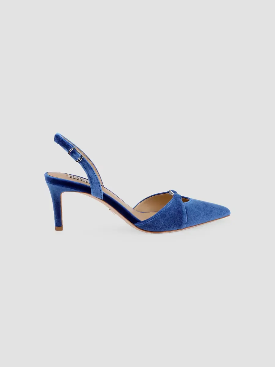 Roger 65MM Embellished Satin Slingback Pumps by Badgley Mischka