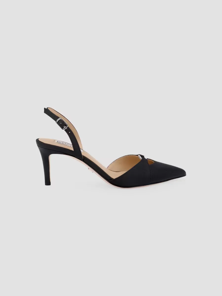 Roger 65MM Embellished Satin Slingback Pumps