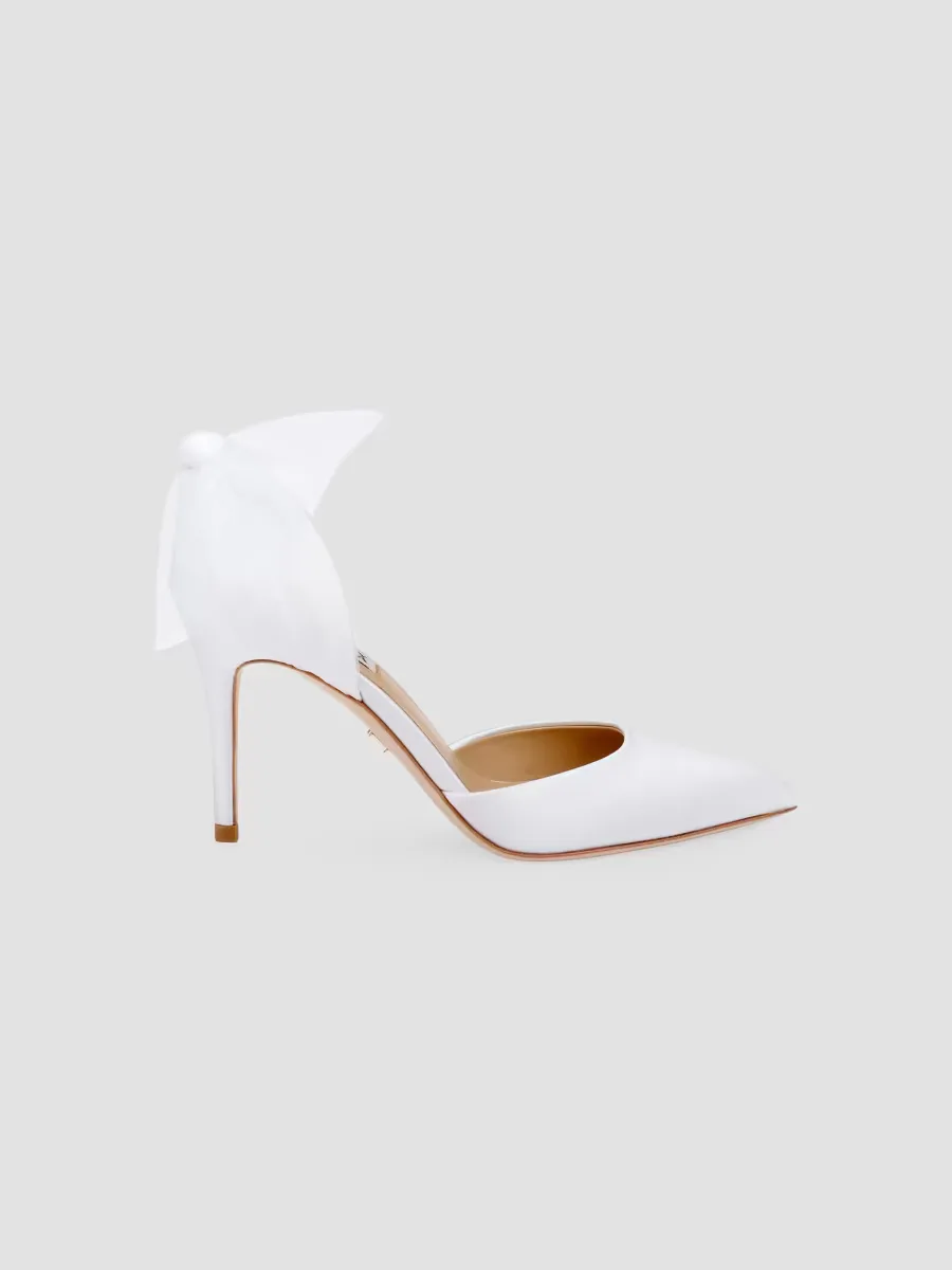 Rosalie 85MM Tulle Bow Satin Pumps by Badgley Mischka