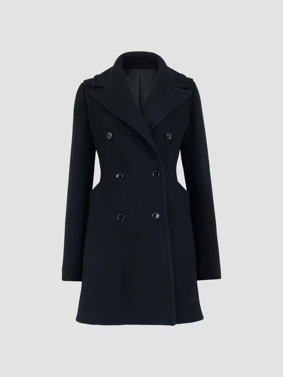 Curved Pocket Double-Face Wool Coat by ALAA