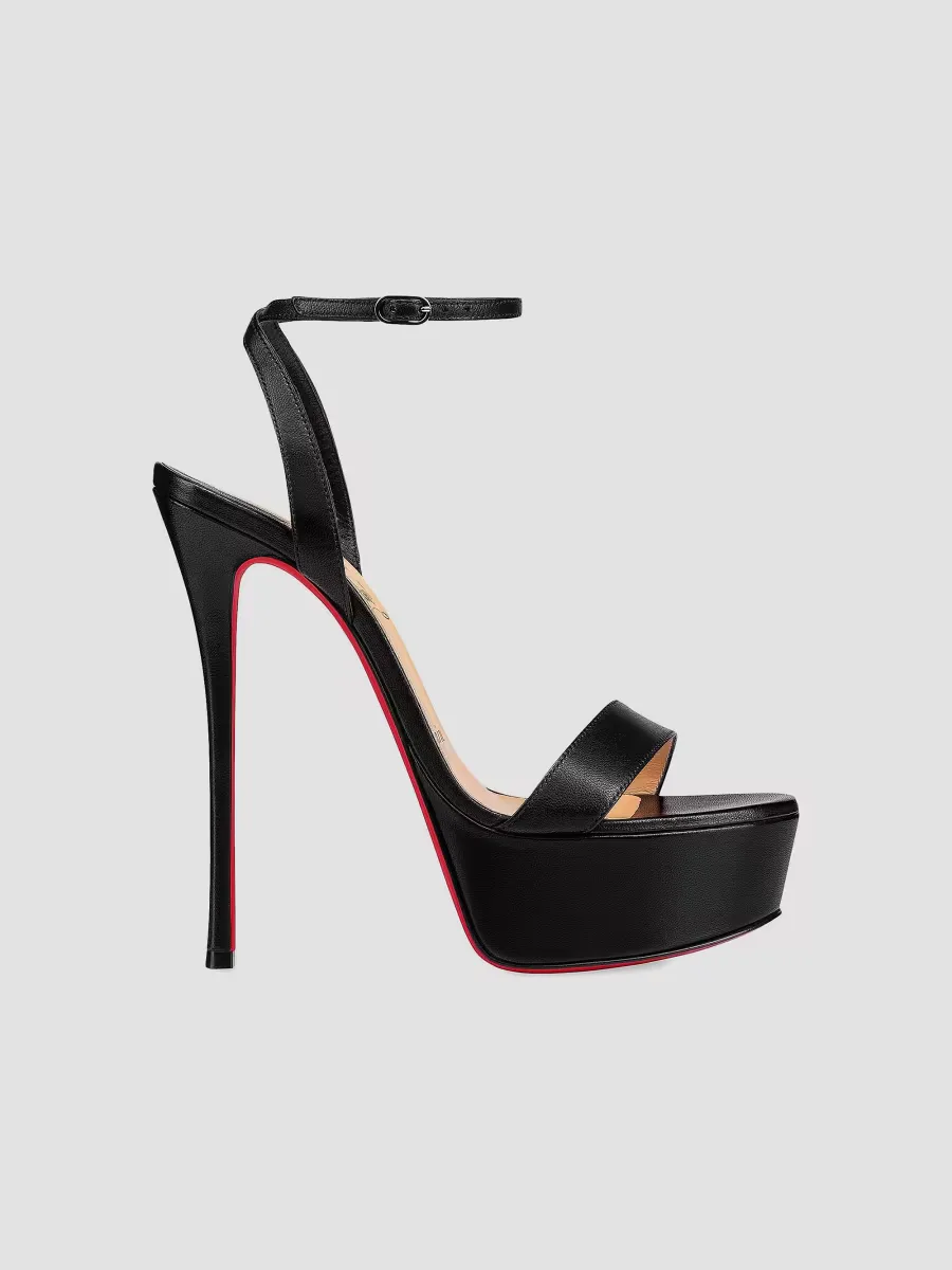 Loubi Queen Alta 150MM Leather Platform Sandals