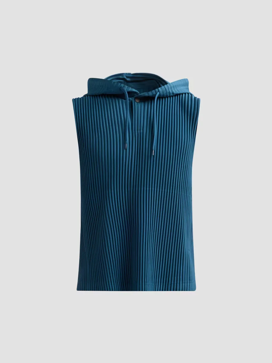 Pleated Hooded Tank by Homme Pliss Issey Miyake