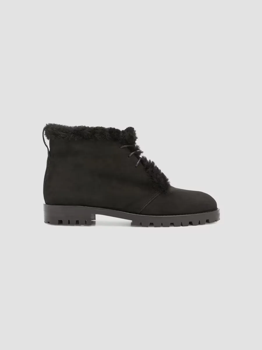 Mircus Suede & Shearling Ankle Boots by Manolo Blahnik