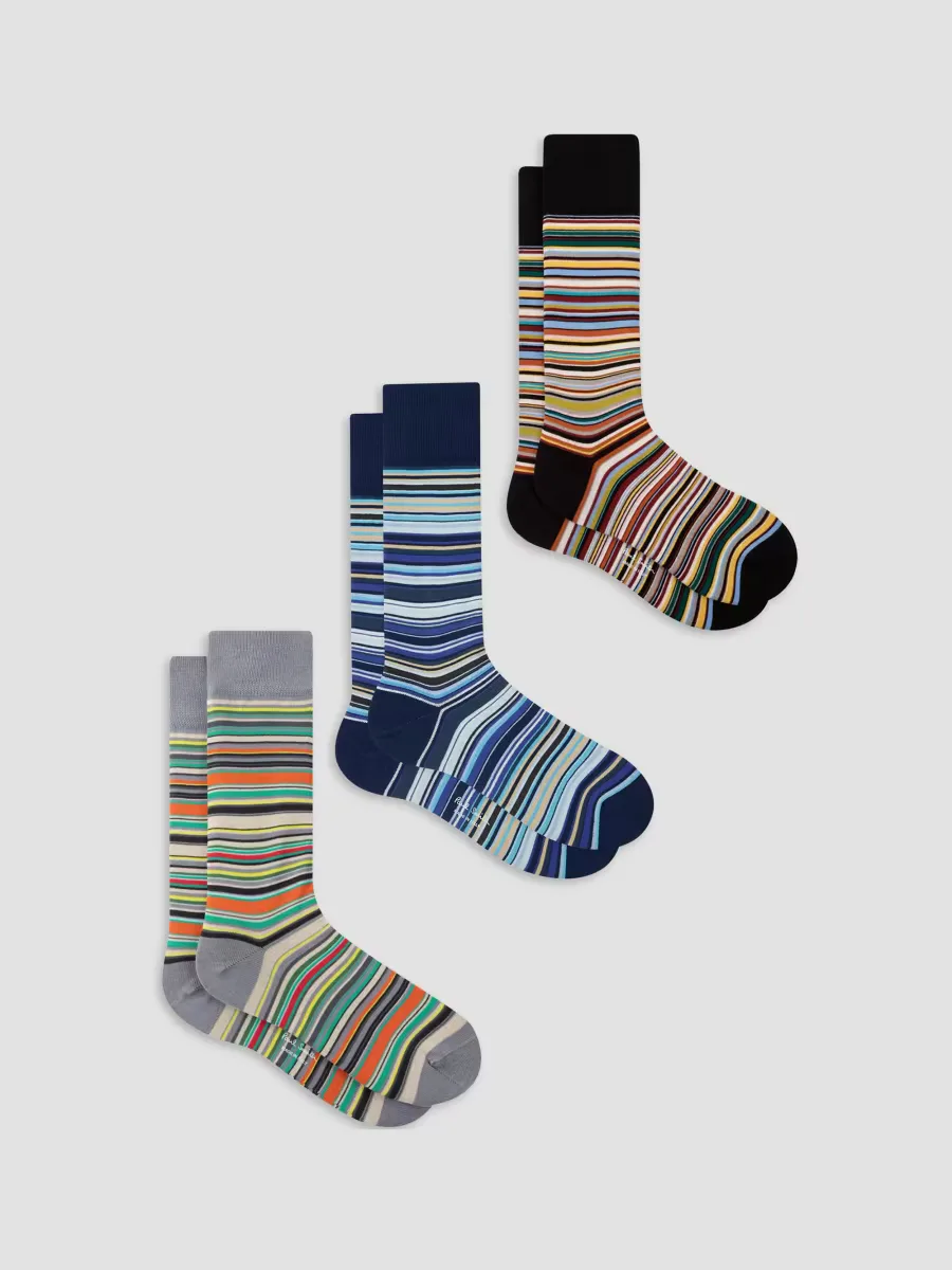 Holiday Cracker Signature Stripe Socks 3-Pack by Paul Smith