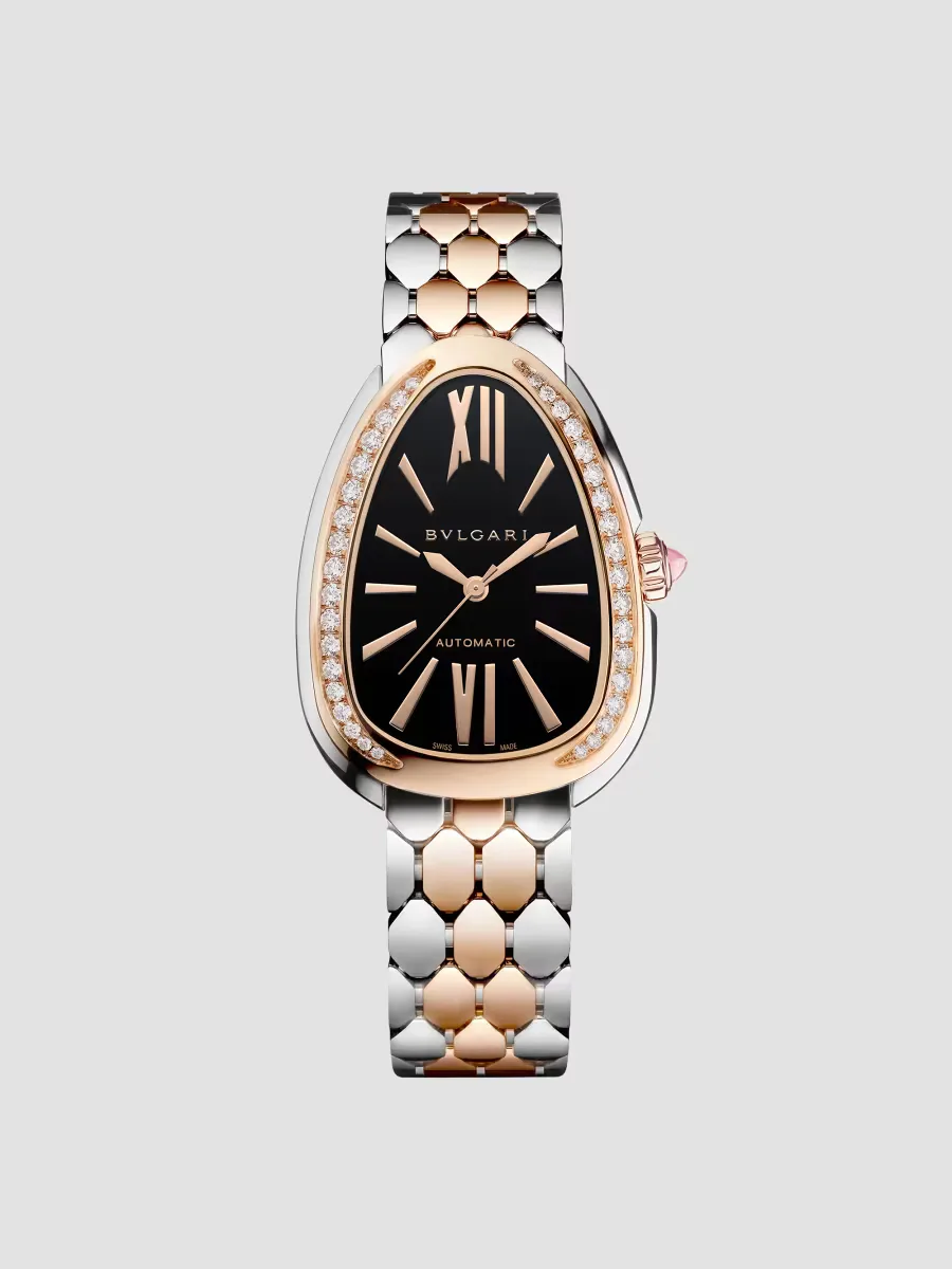 Serpenti Seduttori Stainless Steel, 18K Rose Gold & 0.62 TCW Diamond Bracelet Watch/34MM by BVLGARI