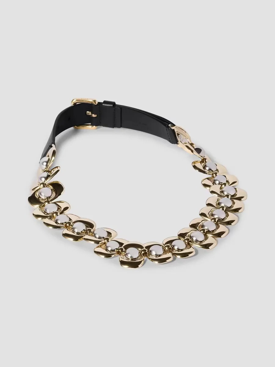 Leather and Metal Belt by Miu Miu