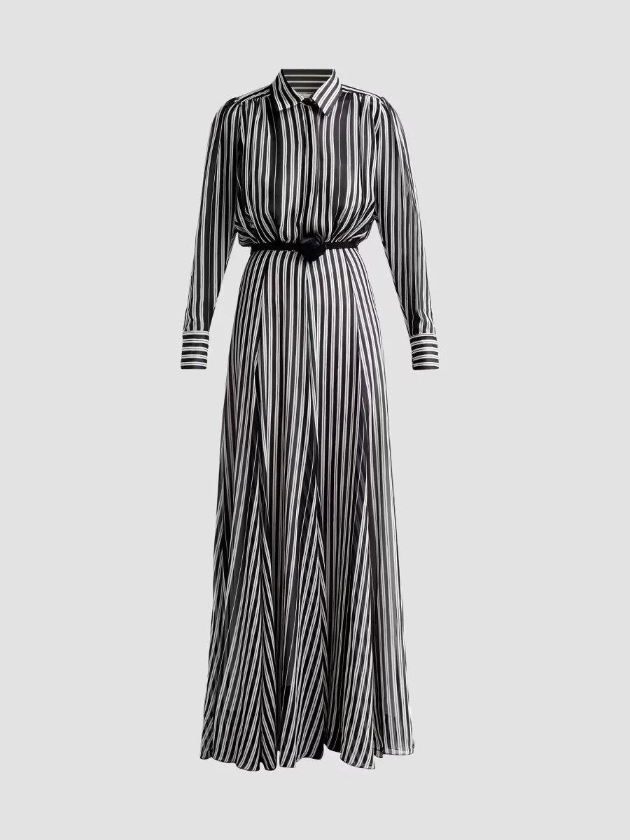 Liyan Striped Chiffon Maxi Dress by Chiara Boni La Petite Robe