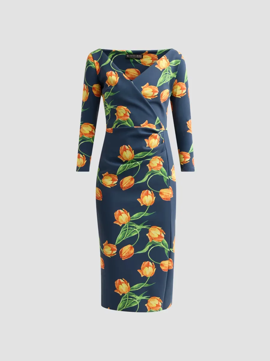 Zaima Floral Sheath Midi Dress by Chiara Boni La Petite Robe