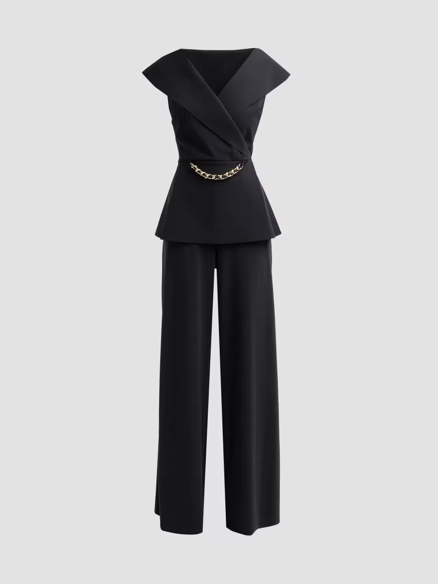 Moxel Chain-Detail Sleeveless Jumpsuit by Chiara Boni La Petite Robe