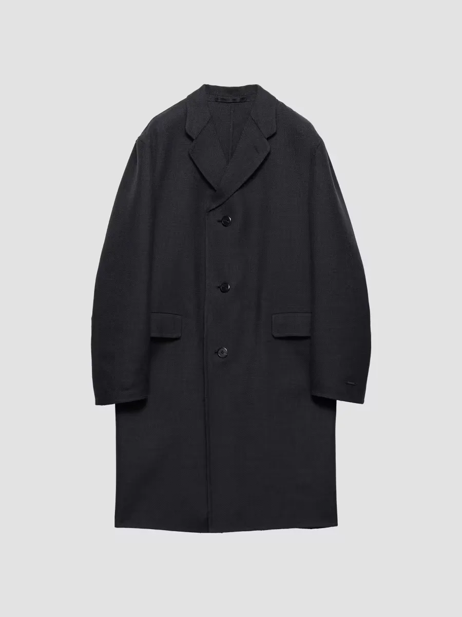 Single-Breasted Wool and Silk Coat by Prada