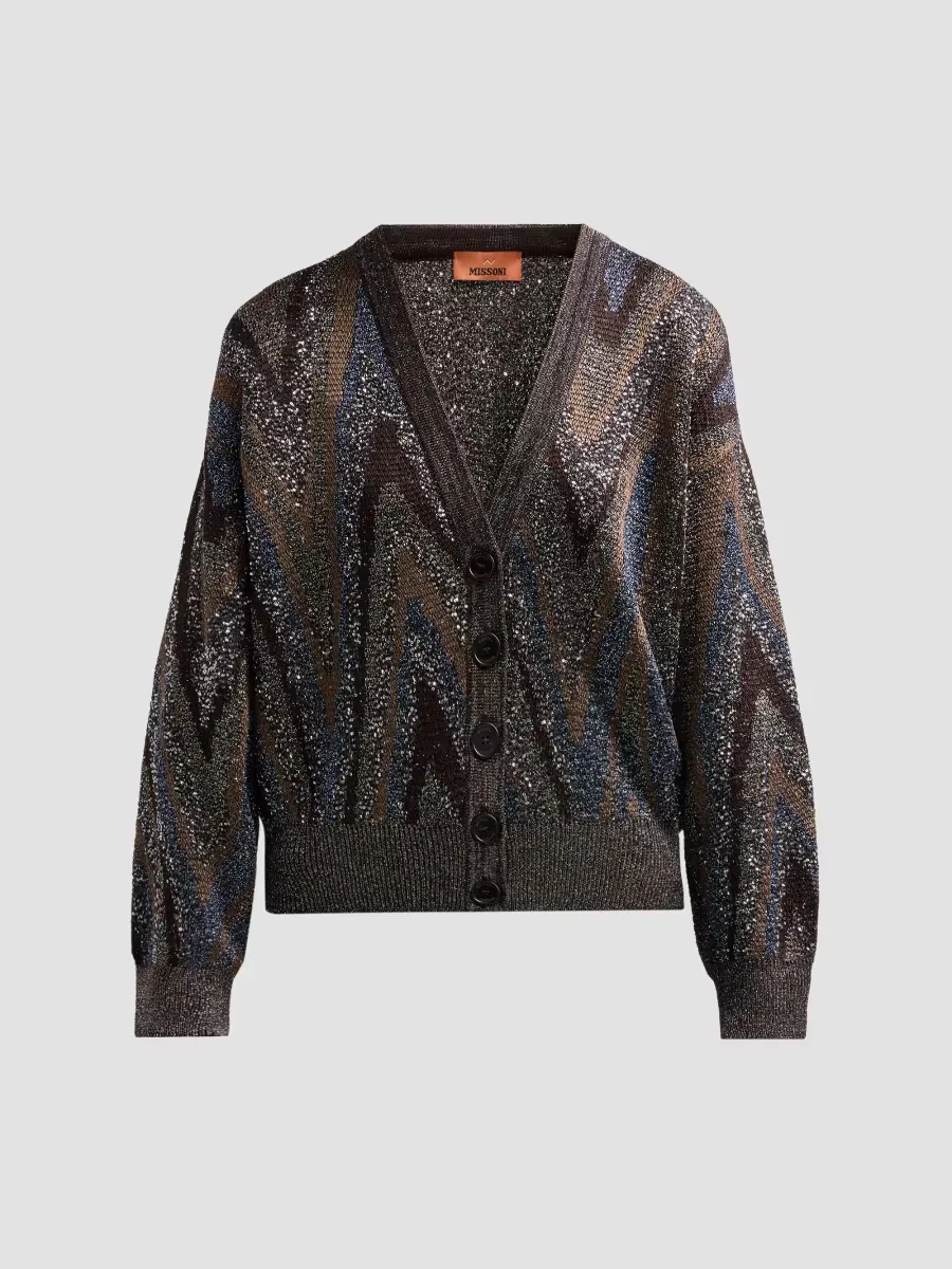 Metallic Knit Oversized Cardigan by Missoni