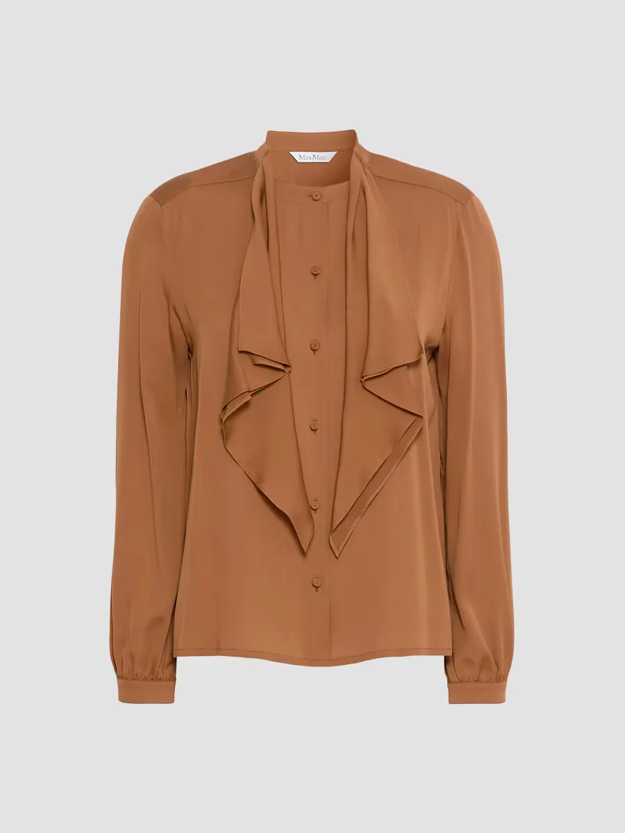 Ruffled Silk Charmeuse Shirt by Max Mara