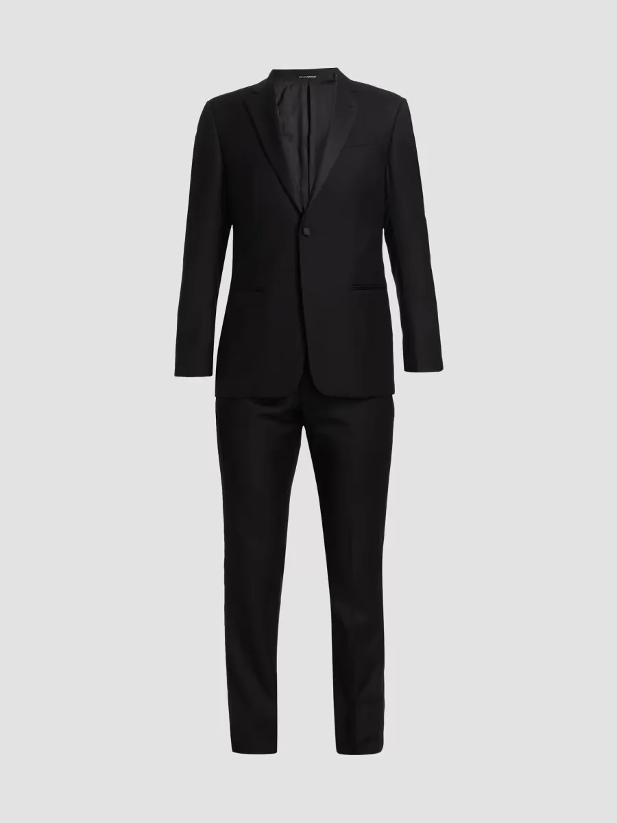 Emporio Armani One-Button Regular-Fit Wool Tuxedo by Armani