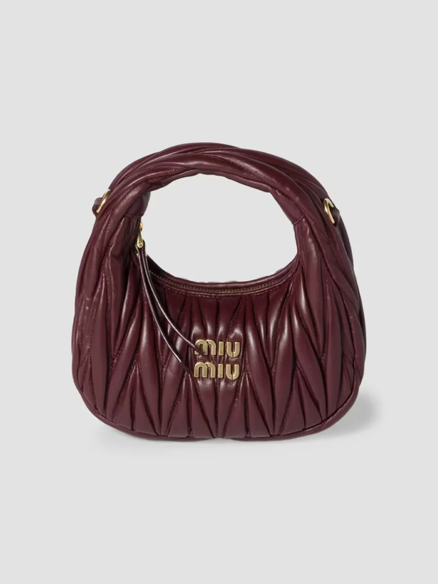 Wander Matelass Nappa Leather Hobo Mini-Bag by Miu Miu