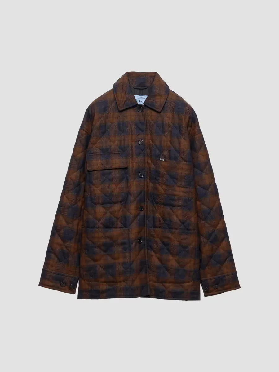 Quilted Wool Caban Jacket by Prada
