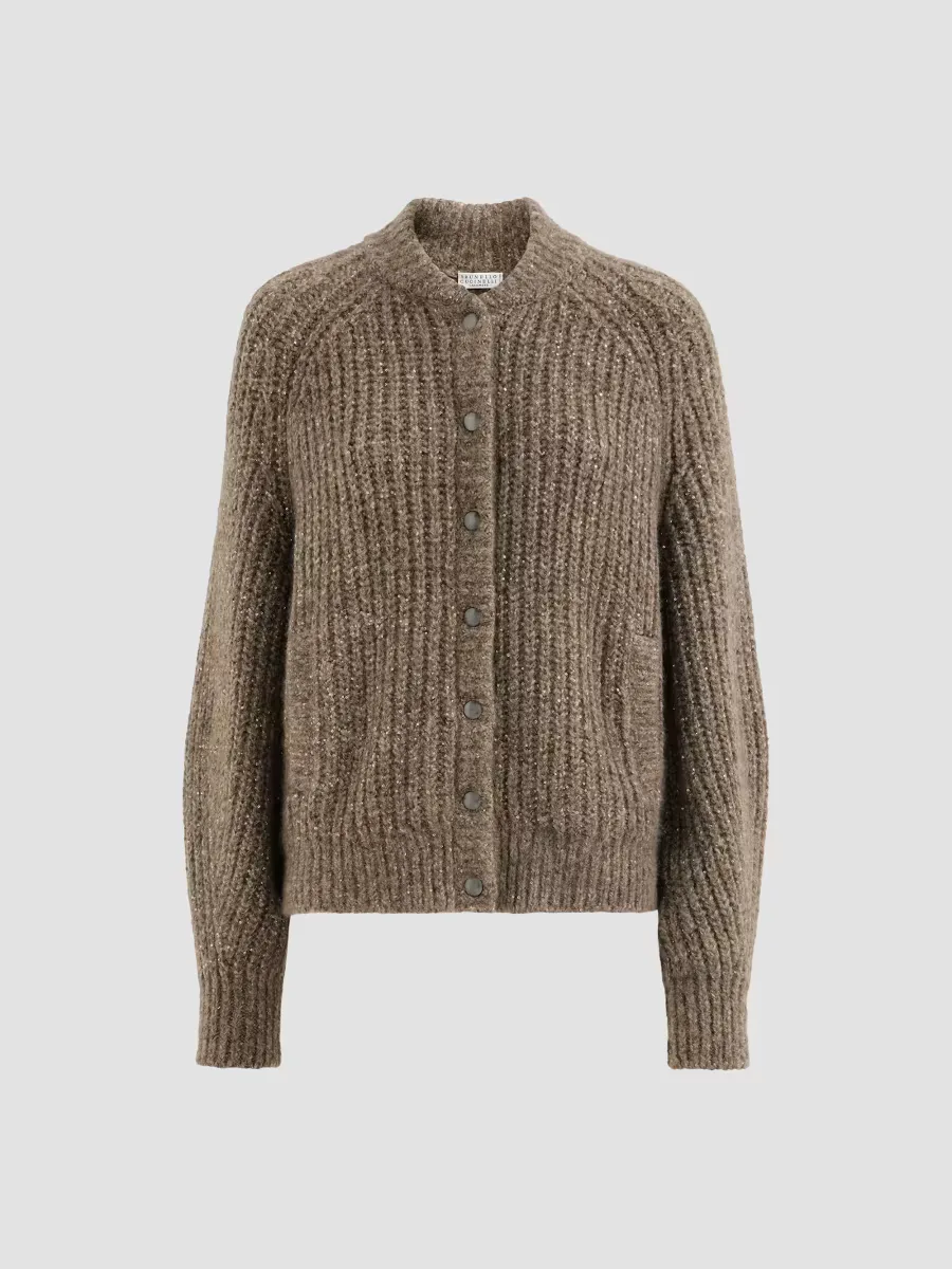 Dazzling Cashmere and Silk English Rib Cardigan by Brunello Cucinelli