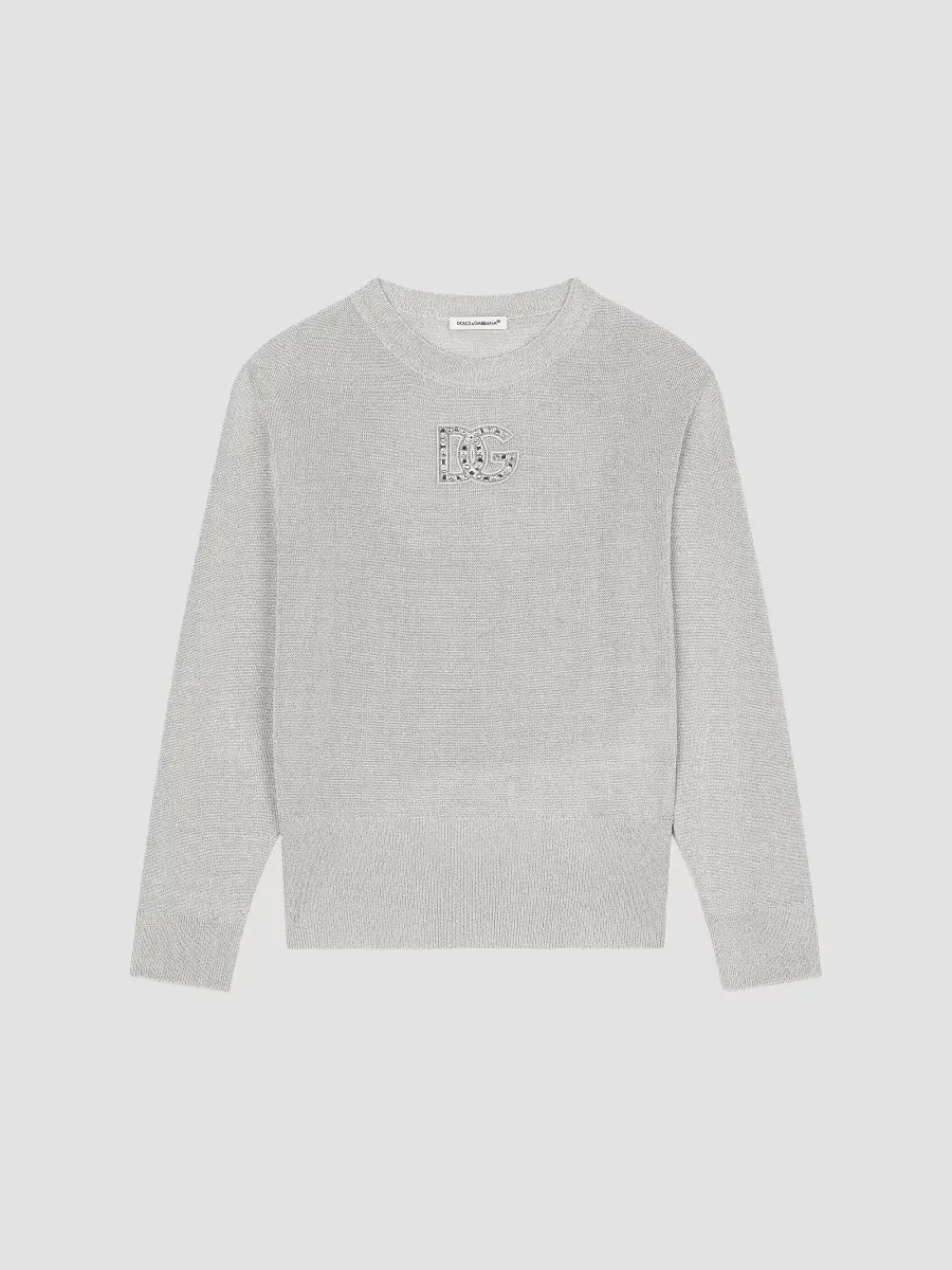 Embellished DG Crewneck Sweater by Dolce & Gabbana