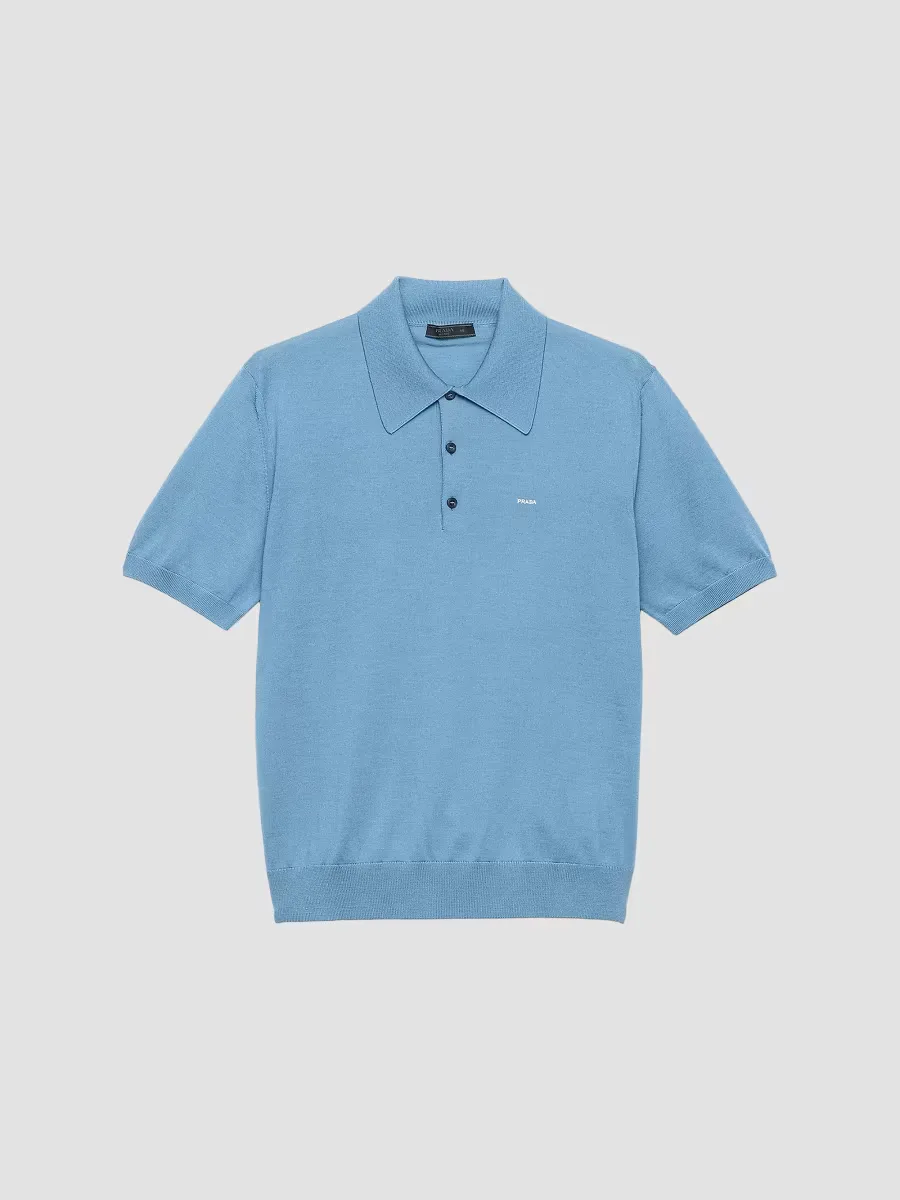 Superfine Wool Polo Shirt by Prada