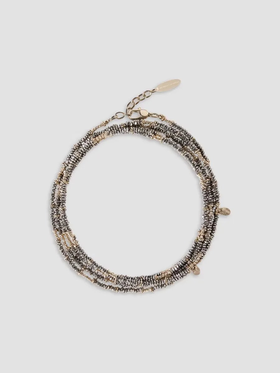 Hematite Sterling Silver Wrap Bracelet by Brunello Cucinelli