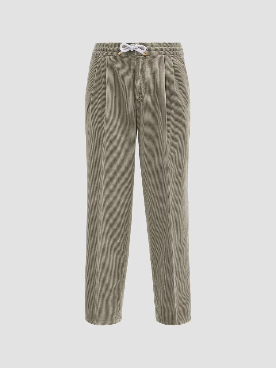 Garment-Dyed Trousers in Cotton Corduroy