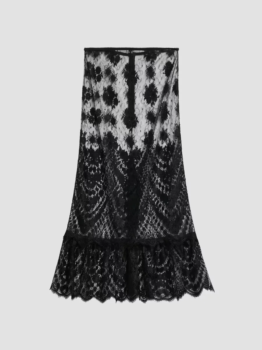 Pizzo Chantilly Lace Midi Skirt by Dolce & Gabbana