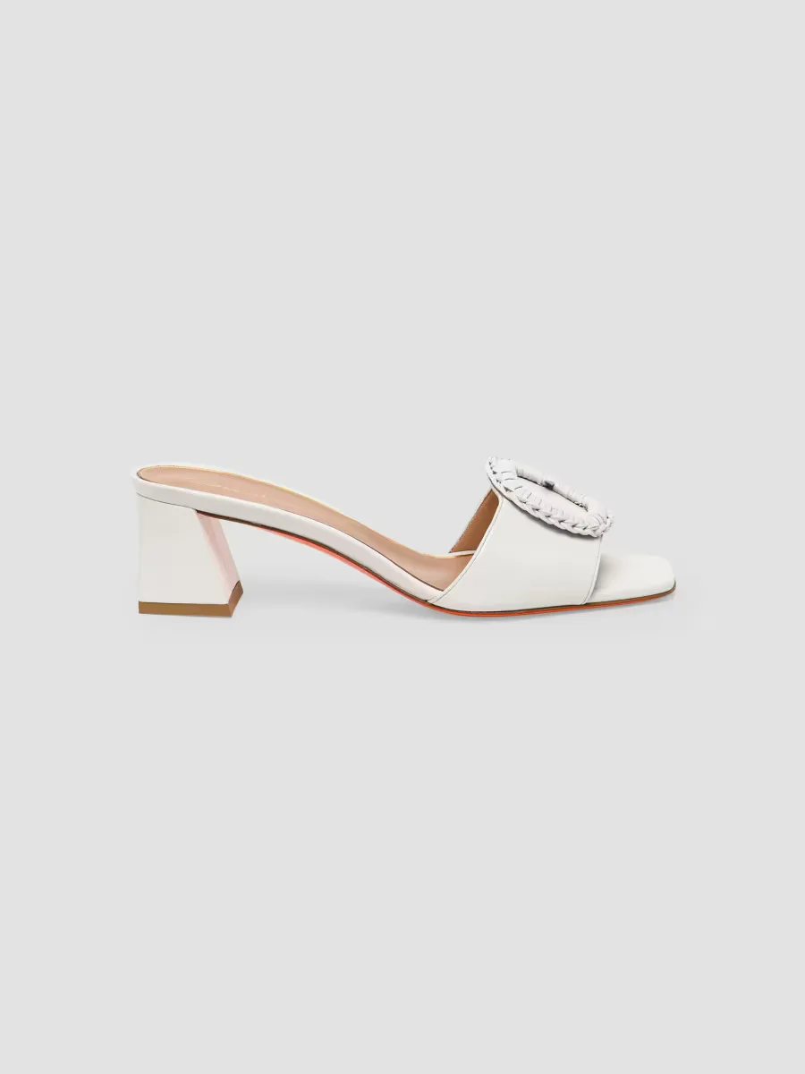 Corolle Leather Buckle Mules by Santoni