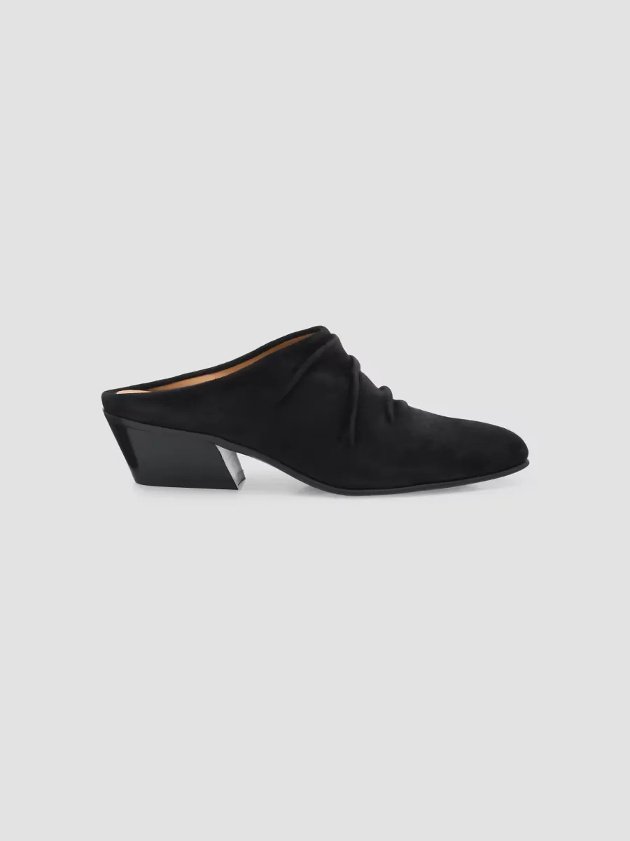 Helenka 30MM Ruched Suede Mules by Pedro Garcia