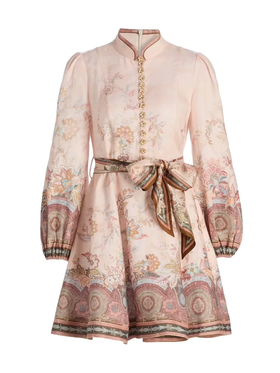 Alchemy Button-Front Linen Minidress by Zimmermann