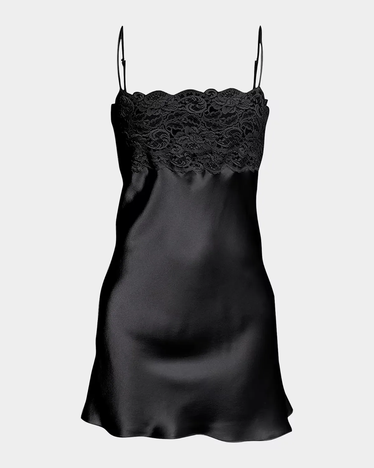 Bijoux Lace-Trim Silk Chemise by Christine Lingerie