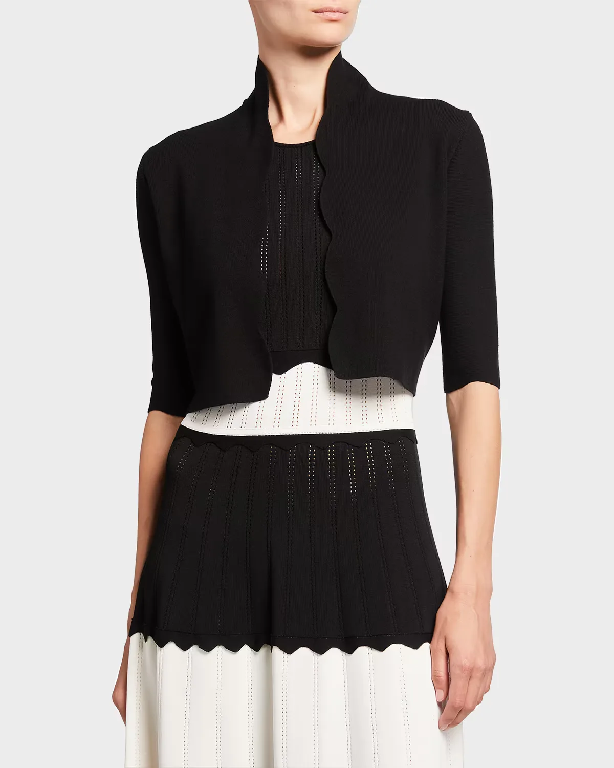 Scalloped Bolero Cardigan by Lela Rose