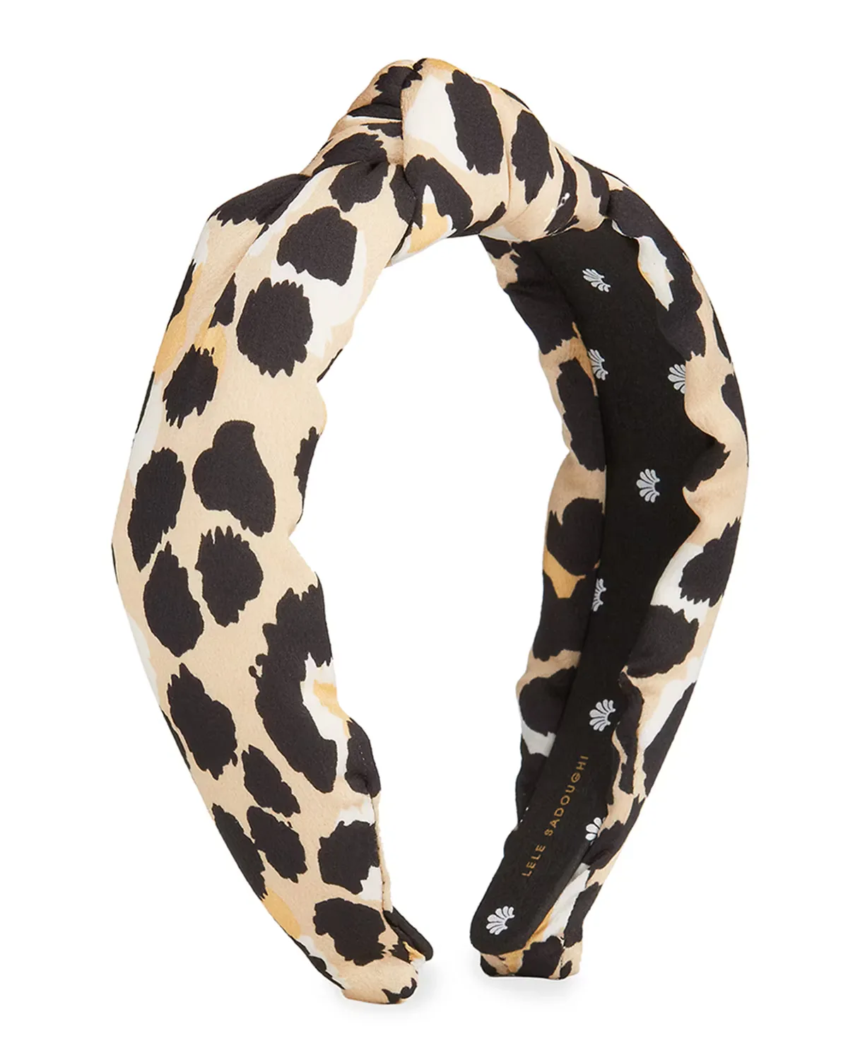 Silk-Blend Leopard Print Knotted Headband