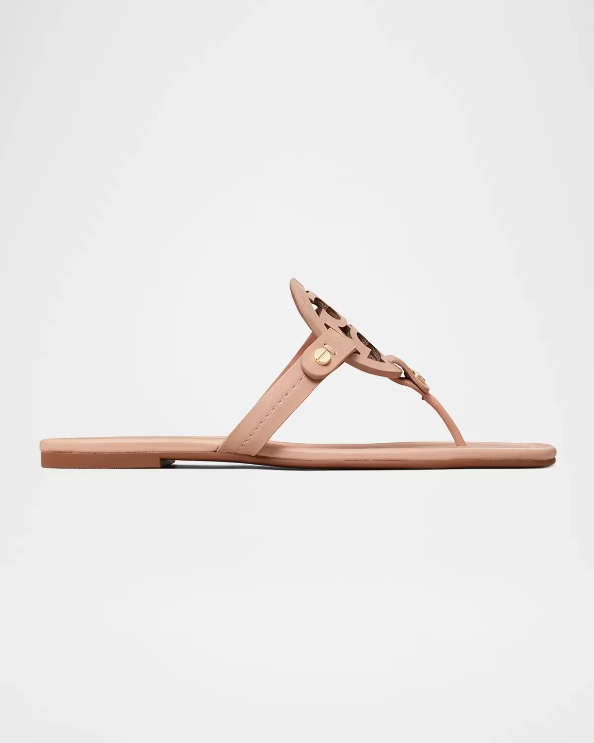 Miller Leather Logo Thong Sandals by Tory Burch