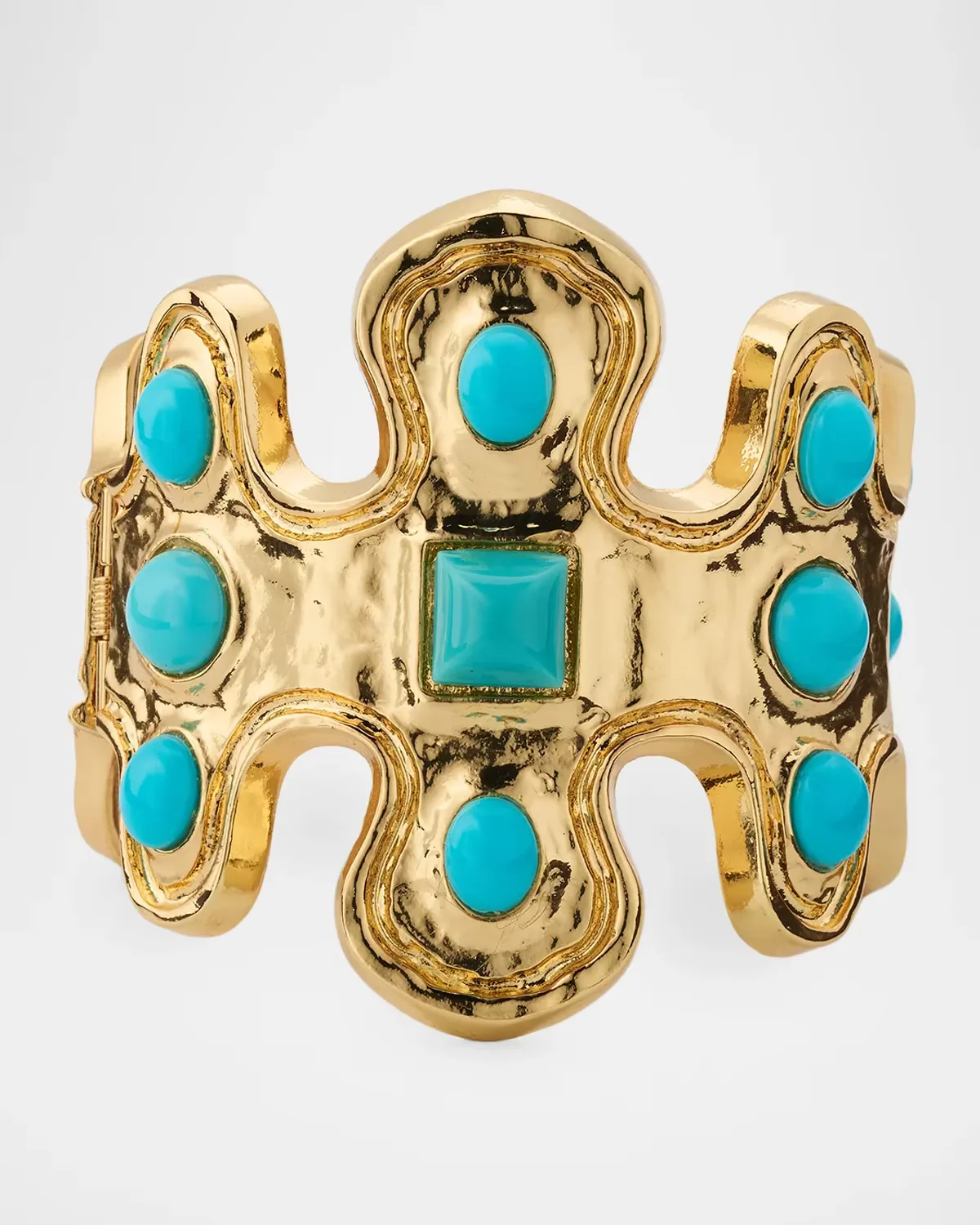 22k Gold-Plated Cabochon Cuff Bracelet by Kenneth Jay Lane