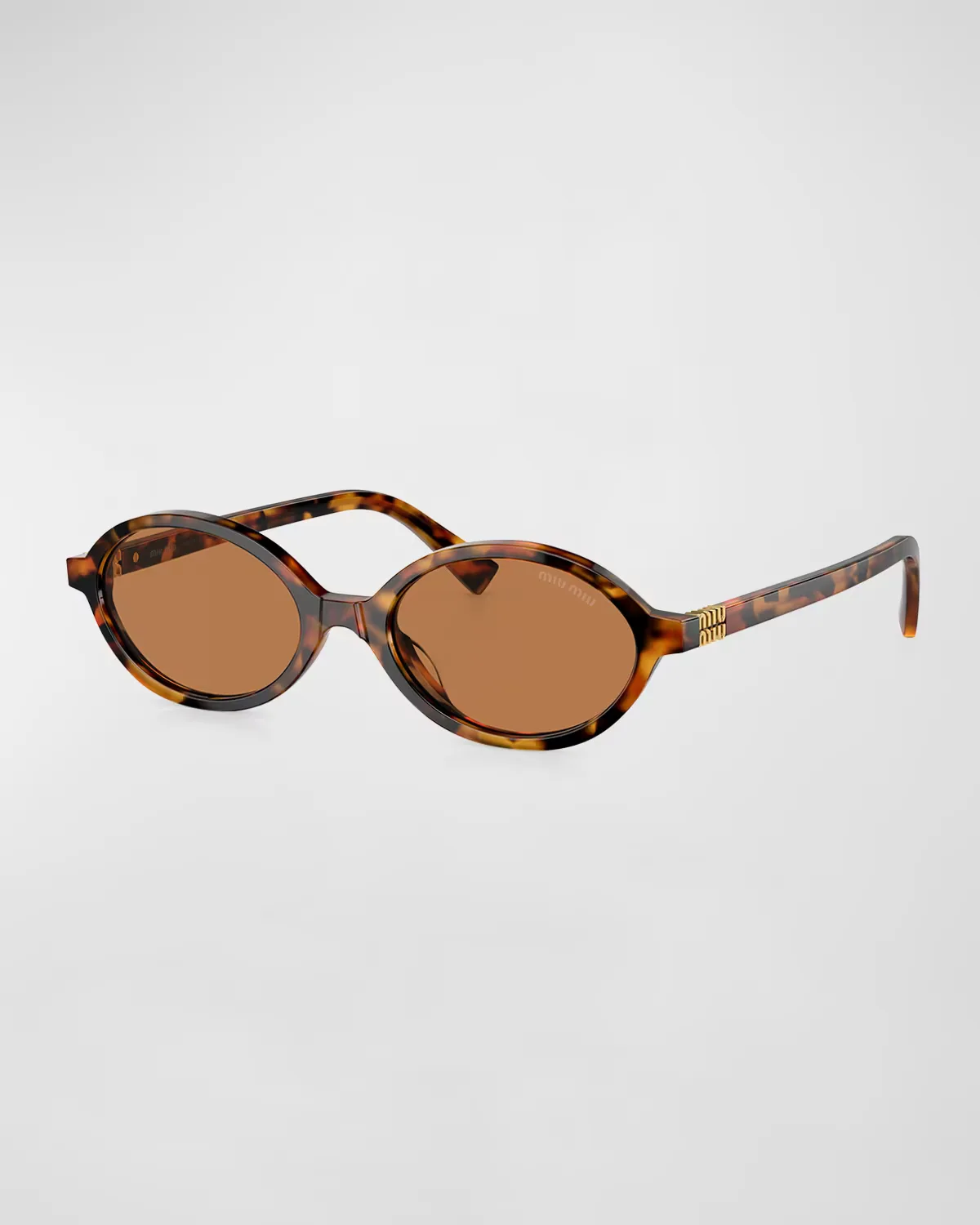 Logo Acetate Oval Sunglasses by Miu Miu