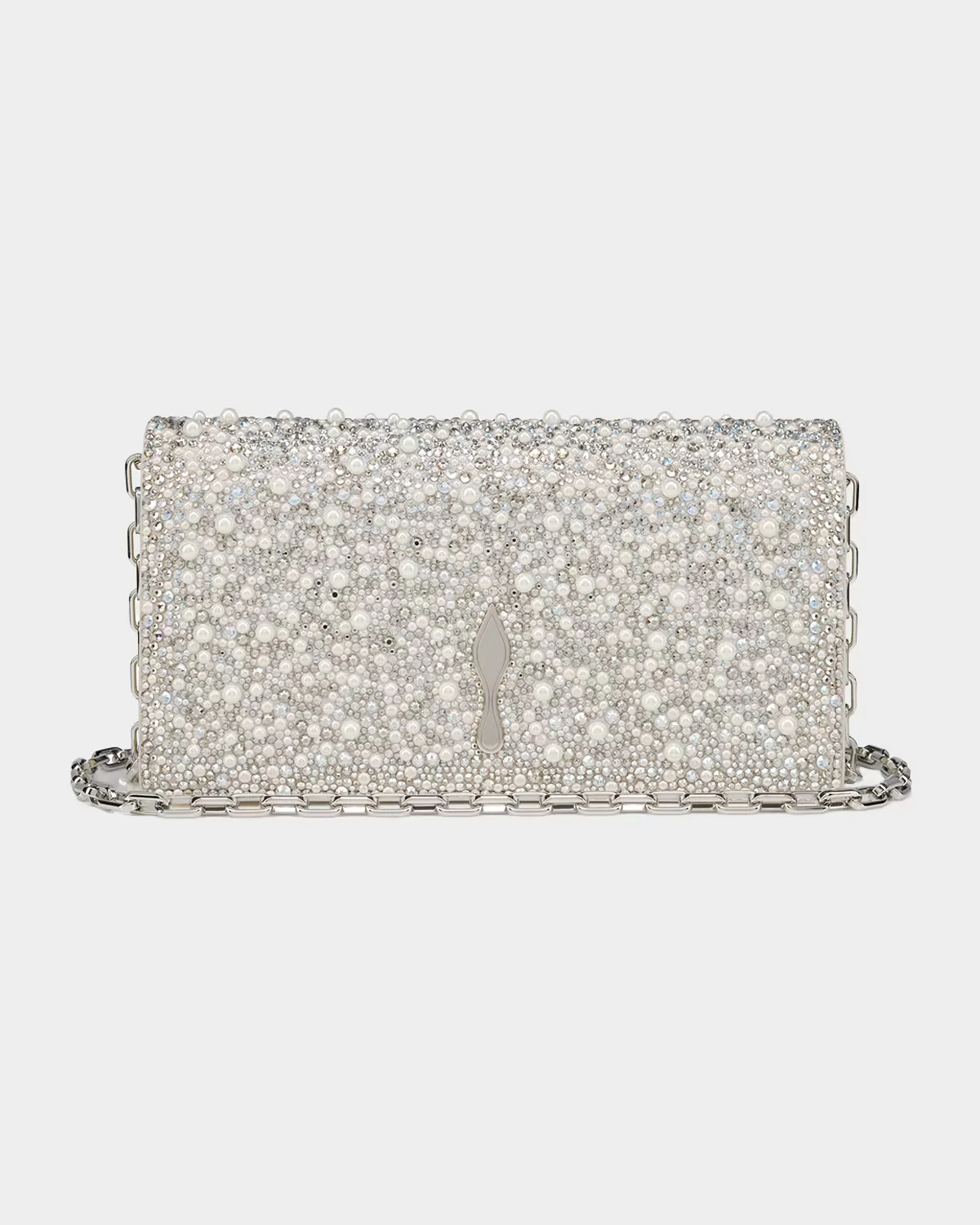 Bettina Clutch Bag in Strass & Pearly Suede by Christian Louboutin