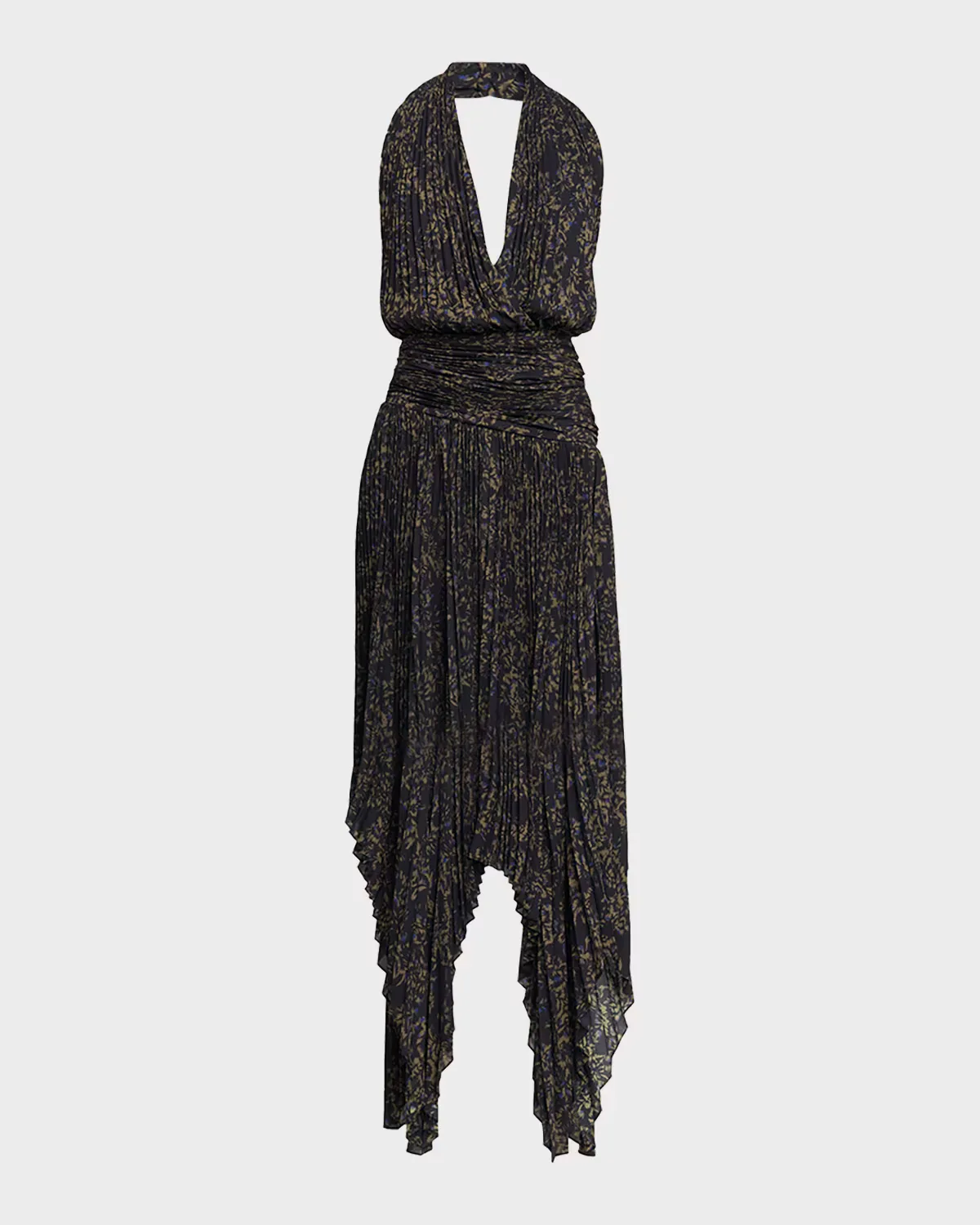 Paulina Pleated Halter Handkerchief Maxi Dress by Proenza Schouler