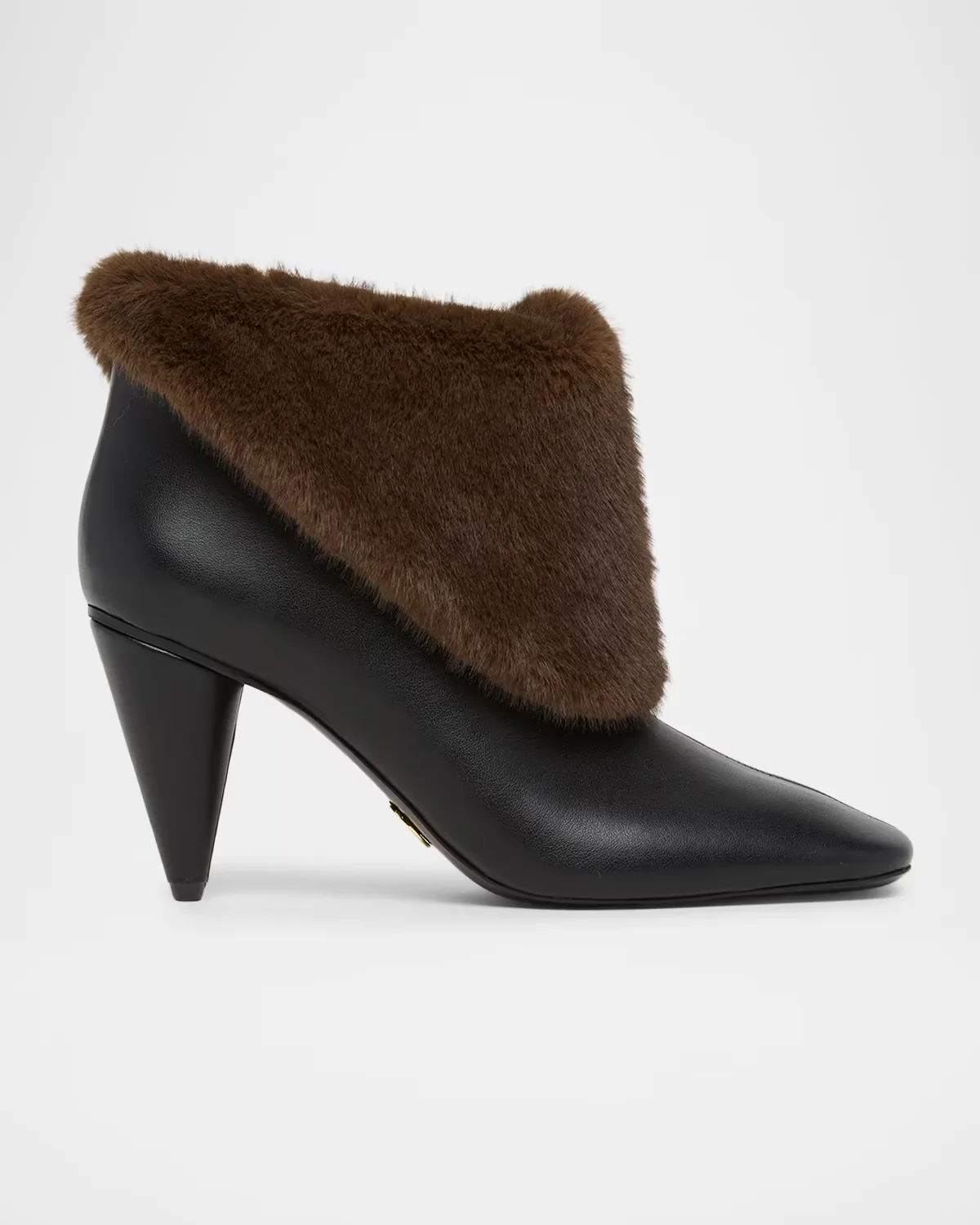 80MM Faux-Fur Cuff Ankle Boots
