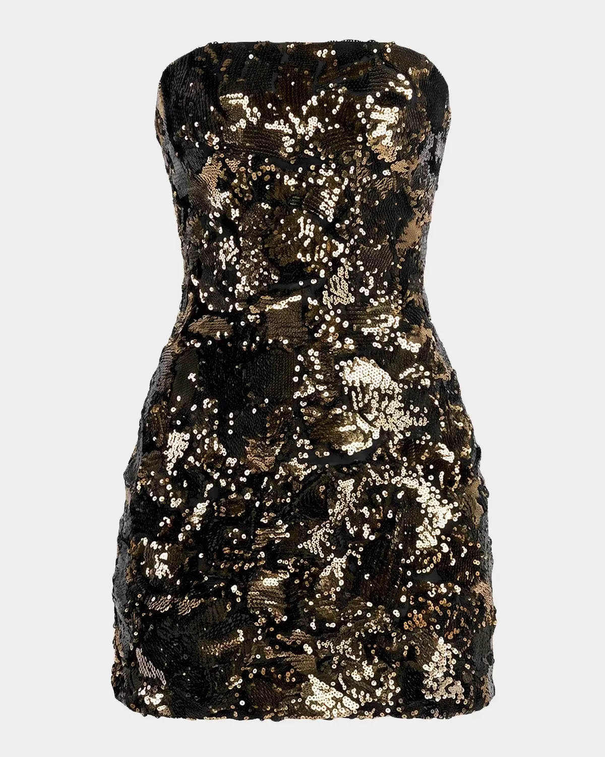 Linda Strapless Floral Sequin A-Line Mini Dress