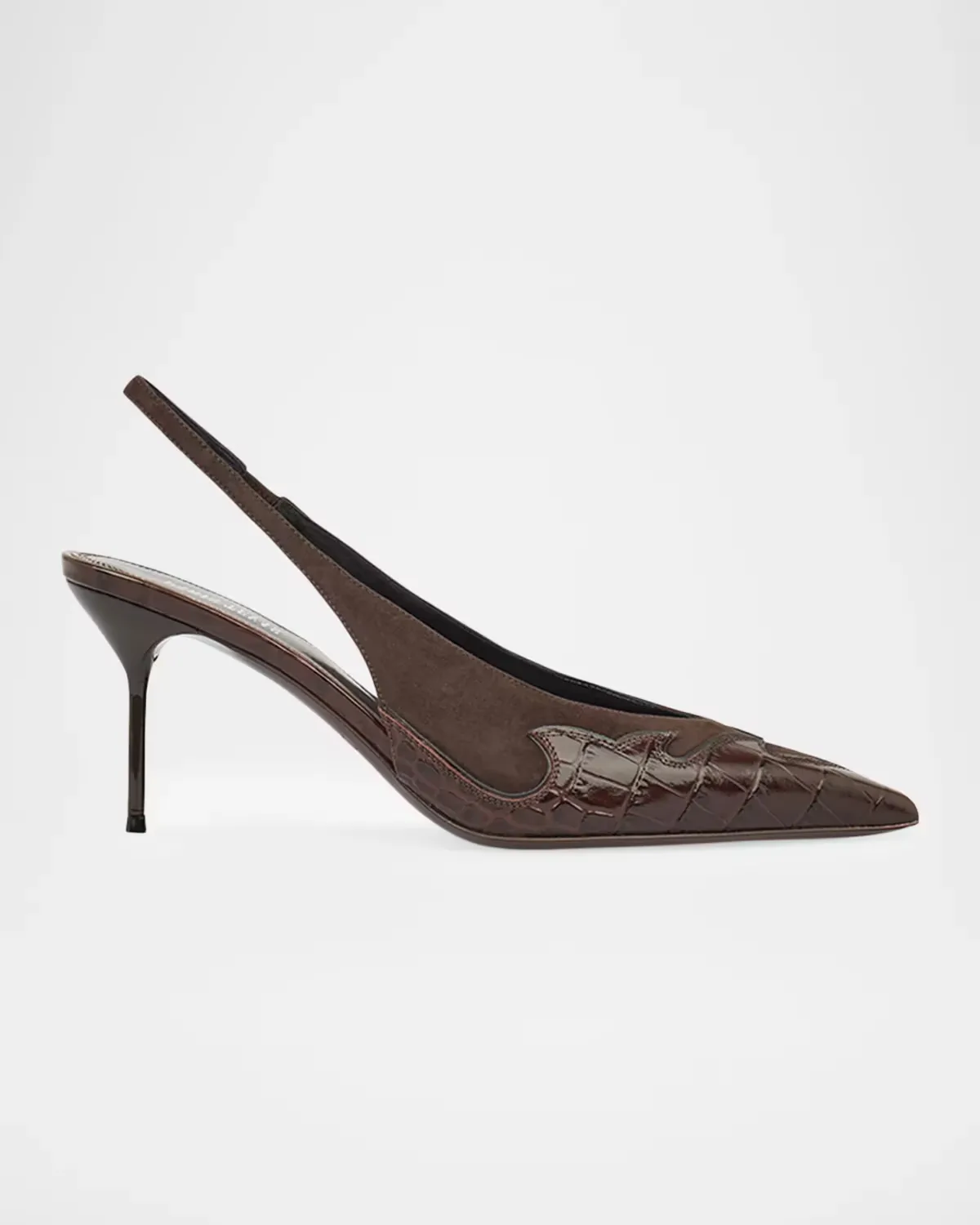 70mm Lidia Queen Mixed Leather Slingback Pumps